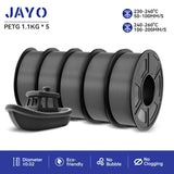 JAYO filaments petg 5Rolls Mixed colors 3D Printer Filament 1.75mm 100% No Bubble FDM 3D Printer Materials DIY Gift 1.1KG/1rolls