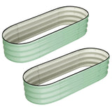 2-Pack Oval Galvanized Steel Raised Garden Bed Open Base Safety Edge Metal Planter Box Raised Beds for Vegetables Flowers Herbs