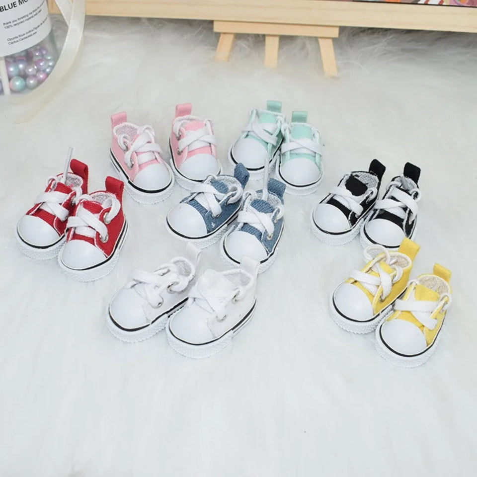 Hand-made Doll Shoes Replacement 4.5cm Doll Replacement Accessories Multiple Styles DIY Canvas Shoes for 15CM Cotton Doll