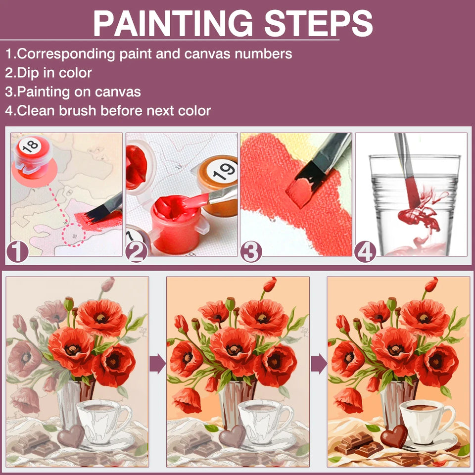 Huacan DIY Oil Painting By Numbers Sunset Cat Sunflower Home Decoration Wall Living Coffee Bar Room Decor Best Gift ﻿﻿﻿
