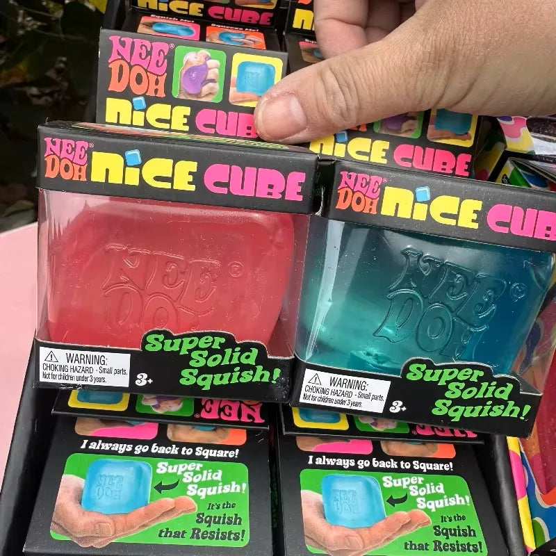 ### Nee Doh Nice Cube Super Solid Squishy Stress Relief Toy Soft Squeeze Fidget Toy for Office Anxiety Relief Kids Adults Gifts