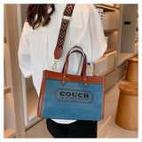 Canvas handbags women's 2023 new fashion all-match tote bag style large capacity shoulder messenger bag for woman