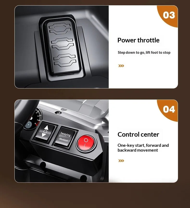 12V 7AH Big Battery Electric Car for Kids - Four-Wheel Remote Control 4WD Off-Road Ride-On Vehicle Quality Children's Transport