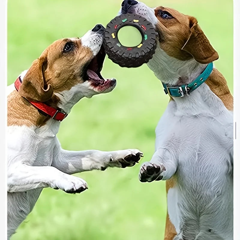 Puppy Teeth Training Toy Durable Dog Chew Wheel Interactive Sound Toy Chew-Resistant for Small Medium Dogs Pet Supplies