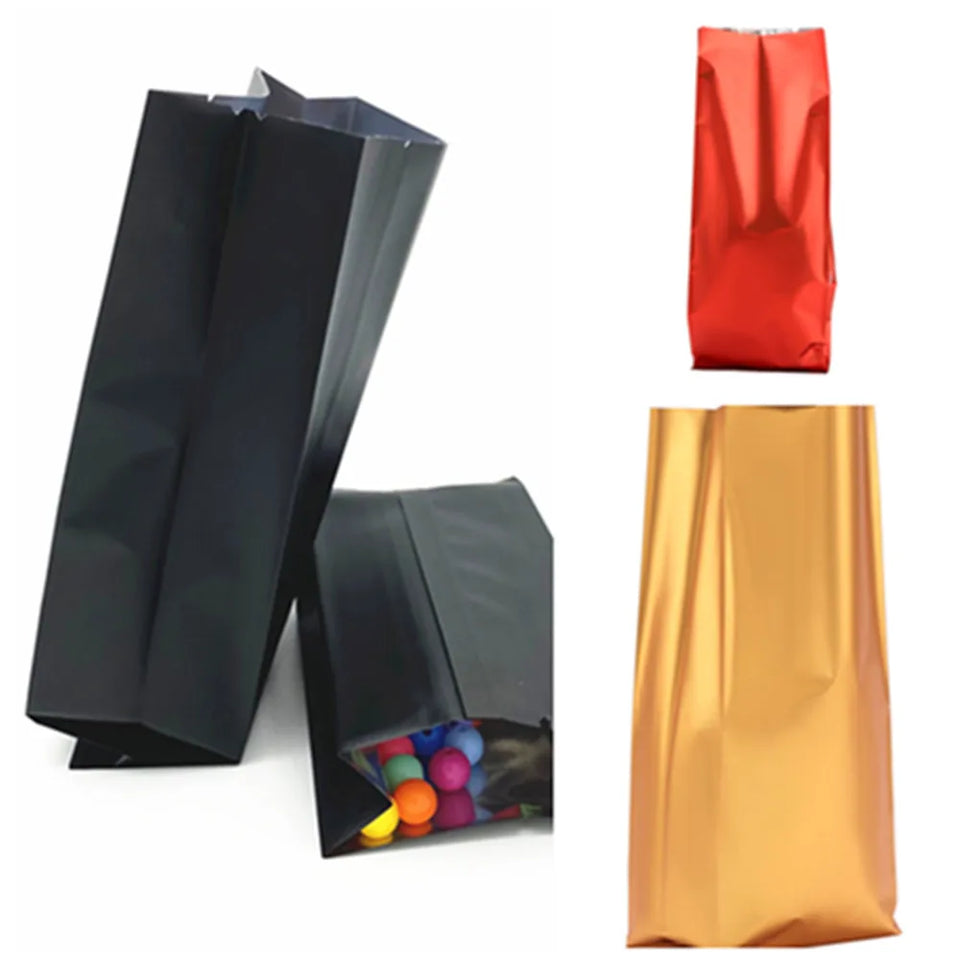100pcs Silver Dumb Aluminum Foil Bags Heat Seal - Top Open Mylar Foil Bag Matte Surface Plastic Food Package Spices/Sauce Pouch