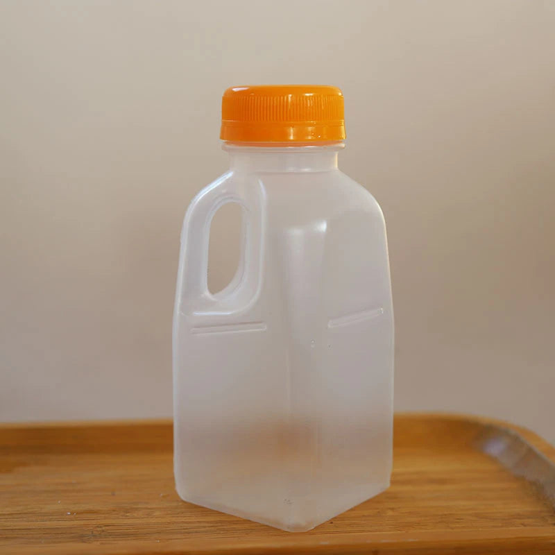 1PC Transparent Kids Water Bottle Plastic Juice Bottle PET Milk Beverage Bottle With Lid Camping Hiking Drinkware