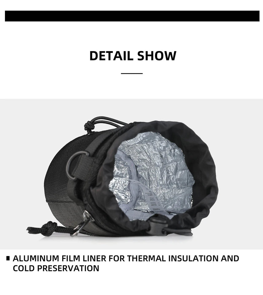 Rhinowalk Bicycle Handlebar Bag 1.6L Insulated Water Bottle Bag Cycling Front Tube Bag Commuting Morandi Color Shoulder Pack