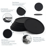 6Pcs 10cm Silicone Coasters Round Heat Resistant Rubber Tea Cup Mat Drink Coffee Mug Glass Beverage Holder Pad Decor Table Mat