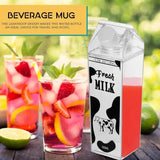500/750/1000ML Milk Bottle Water Box Square Coffee Juice Tea Cup Transparent Milk Storage For Outdoor Sports Camping Gym