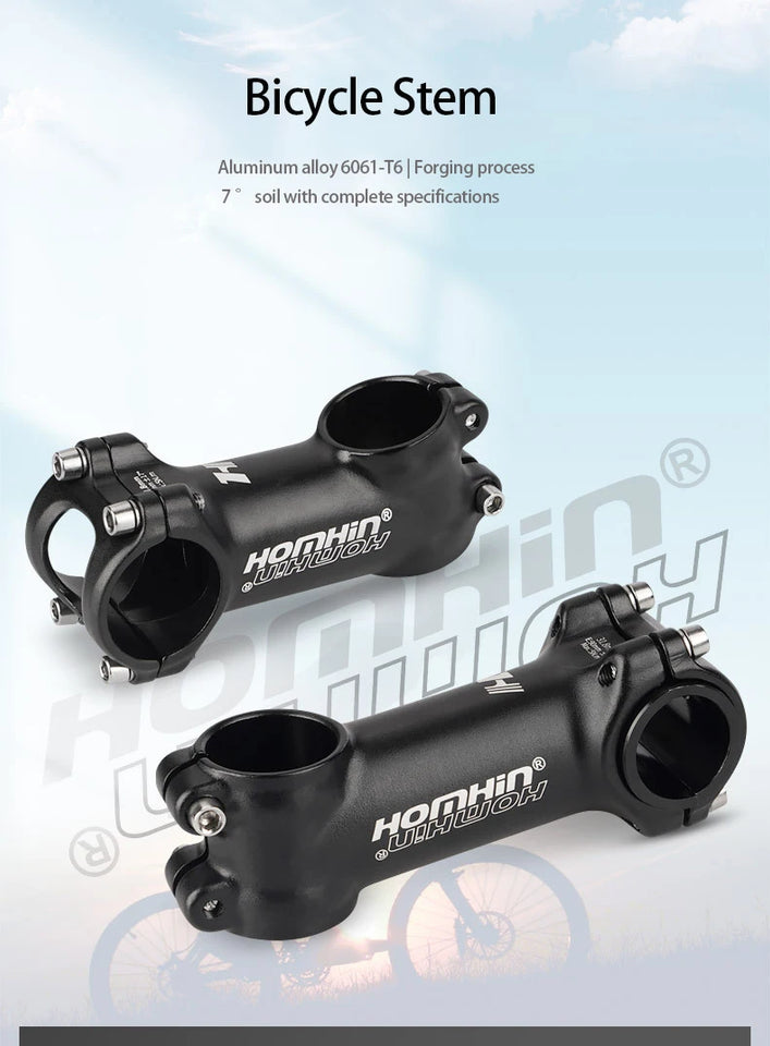 Homehin Adjustable Bicycle Handlebar Stem Ultralight 7/17 Degrees Bike Stems 31.8*45-120mm Positive Negative Vertical Handle
