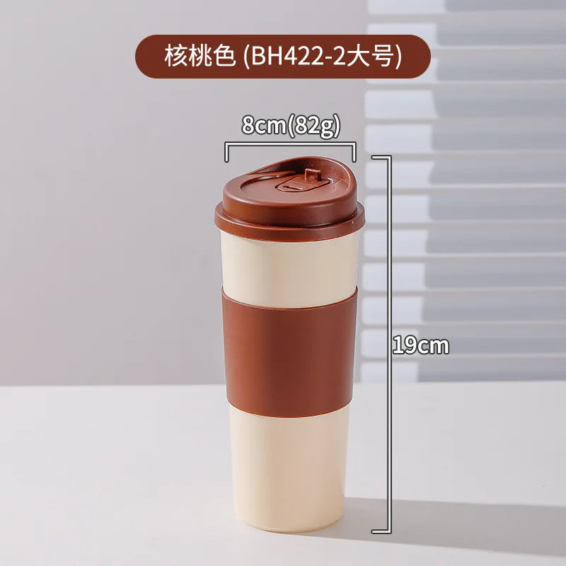 1PC 16OZ Reusable Free BPA Travel Plastic Coffee Cup with Non-Slip Sleeve To Go Travel Cups Hot or Cold Drinks