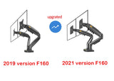 NB F160 Gas Spring 360 Degree Desktop 17"-27" Dual Monitor Holder Arm Full Motion Monitor Mount Bracket Load 2-9kg each