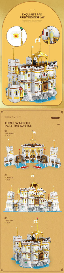 4168PCS Royal Bay Castle Building Blocks Medieval Vintage City Scape Construction Model Bricks Toys Creative Gifts for Children