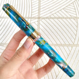 Smooth Asvine P20 Piston Filling Fountain Pen Acrylic Beautiful Patterns EF/F/M Nib with Golden Clip Writing Office Gift Box Pen