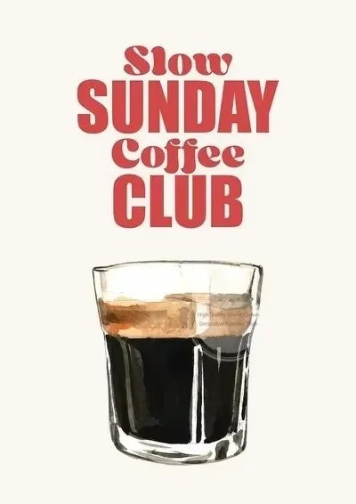 Retro Coffee Club Canvas Print Chic Food Beverage Beige Background Wall Art Posters for Modern Living Room Bedroom Home Decor