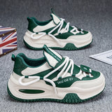 Chunky Sneaker Plus Size 45 46 47 48 Men Designer Sport Shoes Fashion Casual Leather Fabric Height Increased Flat Platform Shoes