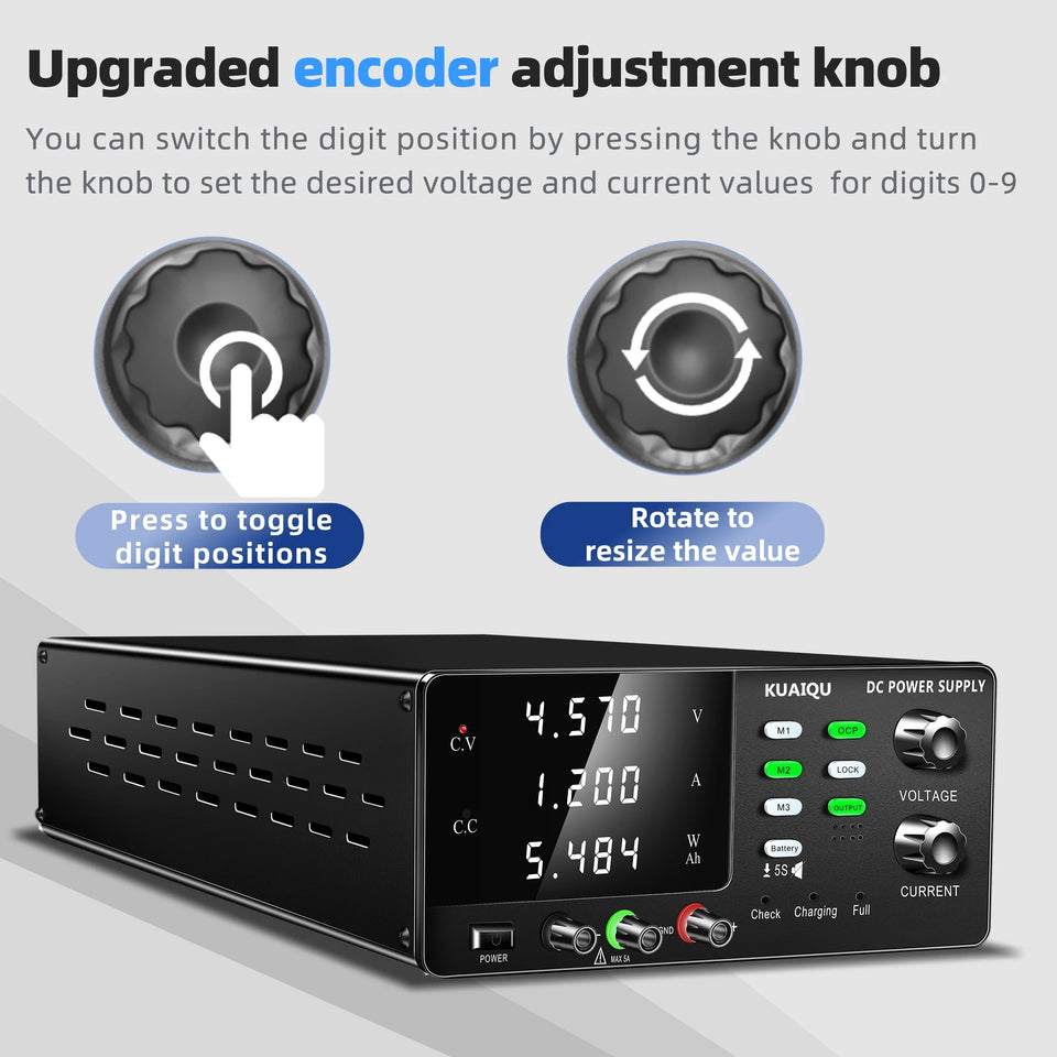 15V 30V 60V DC Power Supply Variable High Power Bench Power Supply for Fast Recharge, Equivalent to adding a BMS to your battery
