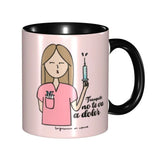 Pink Doctor Nurse Coffee Mugs DIY Customized Enfermera En Apuros Ceramic Milk Tea Mug Cup