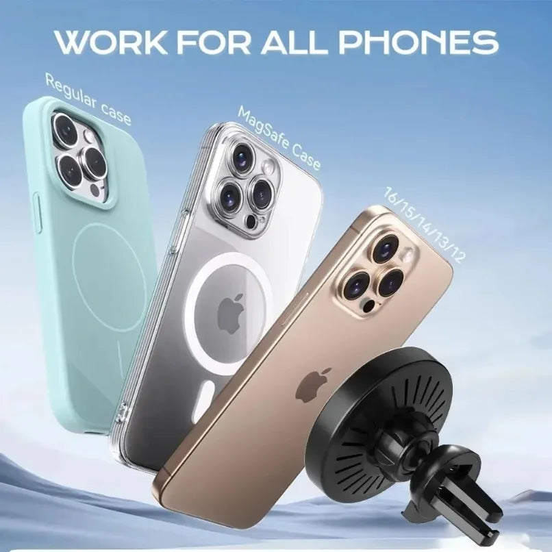 Magnetic Wireless Charger Car 360 Rotation Air Vent Phone Holder Stand Fast Charging Mount For iPhone 17 16 15 14 13 12 Pro Max
