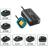 300W Portable Inverter Power Station Compatible for Makita/DW/Milwaukee 18/20V Batteries Smart Transformer Outdoor Work Adapter