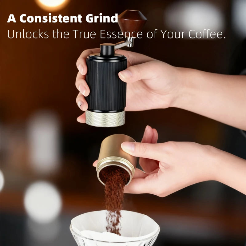 HAVMORE Upgrade Manual Coffee Grinder CNC Professional Stainless Steel Diamond Adjustable Manual Burr Coffee Bean Grinding