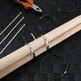 Metal Cable Ties Stainless Steel Self Locking Fastening Rings Heavy Duty Cables Tie Strap Exhaust Wrap Organizer For Home Office