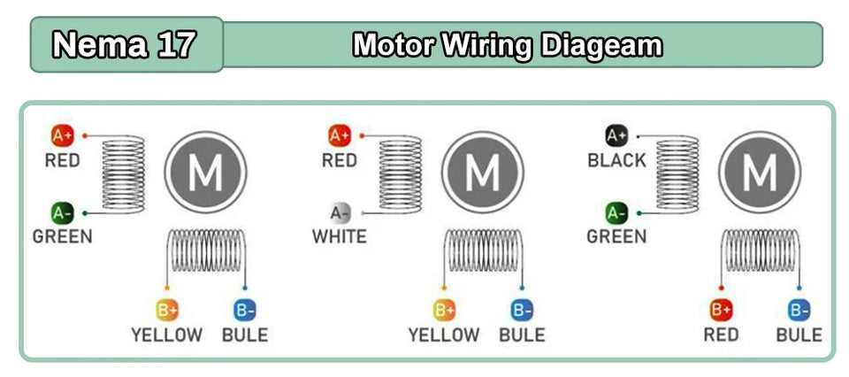 Nema17 Hybrid Open-loop Stepper Motor 2PH 34/40/48/60mm Length 4-Lead 0.28/0.42/0.56/7Nm for 3D Printer CNC Machine Tools Laser