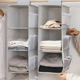 Hanging Closet Organizer and Storage, Easy Mount Foldable Hanging Closet Wardrobe Storage Shelves, Clothes Handbag Shoes