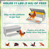 Treadle Chicken Feeder with Weatherproof Lid Rat Proof Chicken Feeder Metal Chicken Feeder for Chickens Ducks and Geese