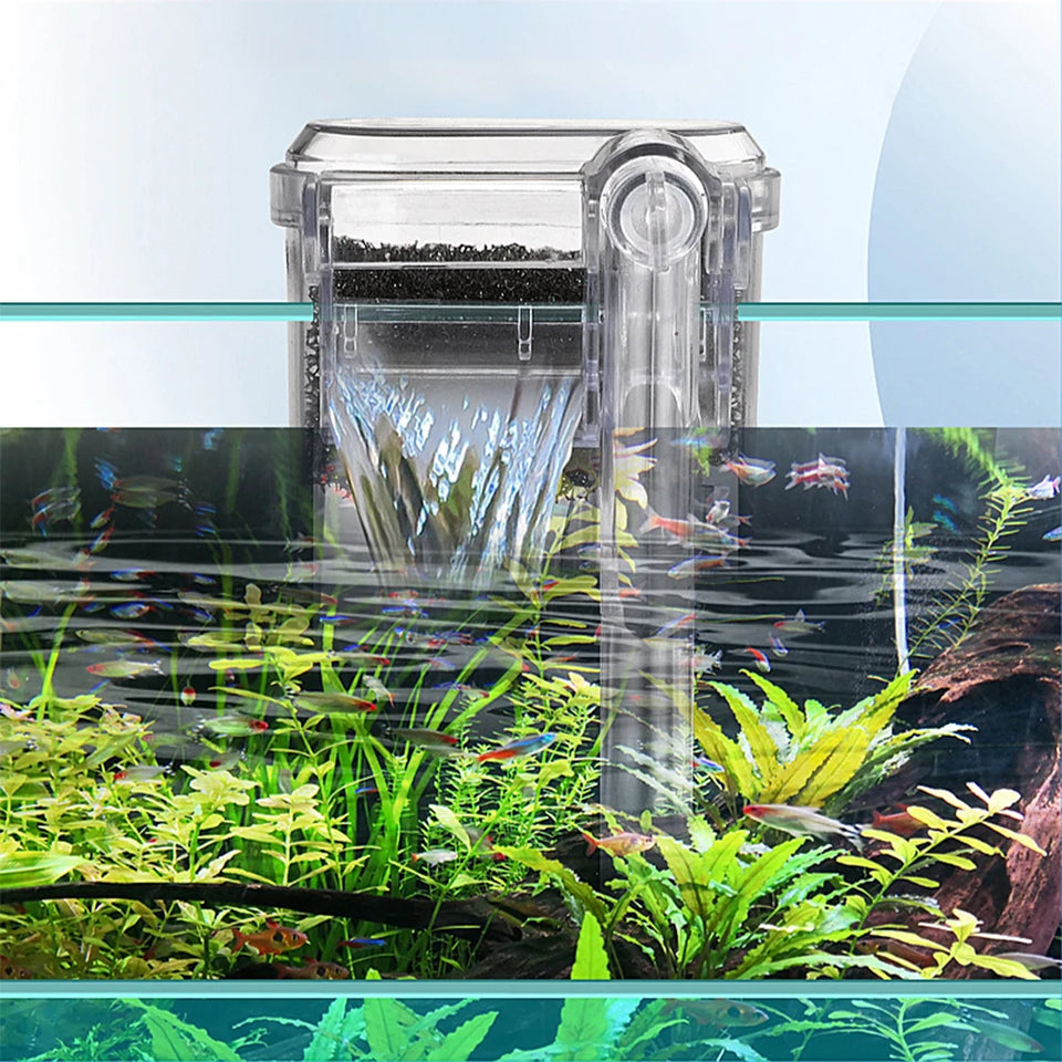 Fish Tanks Suspended Filter 2.5W 250H/L Hang Up Filter Oxygen Water Pump USB Mini Filter Aquarium Fish Tank Filter Water Purifie