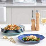 vancasso Bonita Blue 10.4 inch Dinner Plate Set of 6, Handpainted Big Plate Set in Rustic Look, 26.5cm Serving Plate for Dinner/