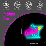 Cocktails Beer Neon Sign - Bright LED Bar Decor,  Commercial Pub & Home Bar, Grand Opening Gift for Bartenders & Brew Lovers