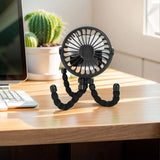 Baby Stroller Fan with Flexible Tripod Portable Handheld Fan USB Charging Mini Desk Cooling Fan 500mAh for Baby Stroller Student