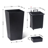 Rectangular Planters Set of 2, Large Plant Pots with Drainage Holes＆Water Level Monitor for Outdoor Indoor Patio Porch Rooms