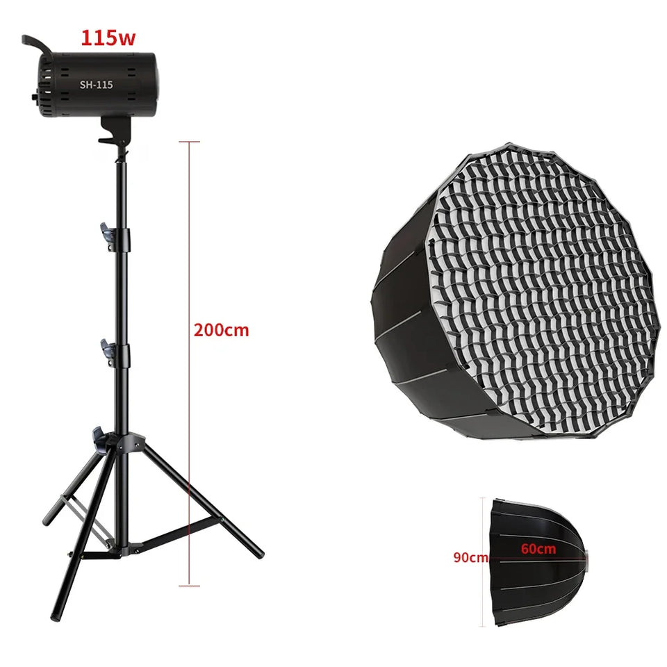 SH 115/135W LED COB Video Light Photography Lamp With Tripod Softbox Remote Control Video Light For Skit Video Photography