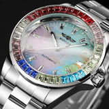2024WINNER Original Colored Diamonds Mechanical Waterproof Men's Watch Automatic Movement Stainless Steel Luxury Watches