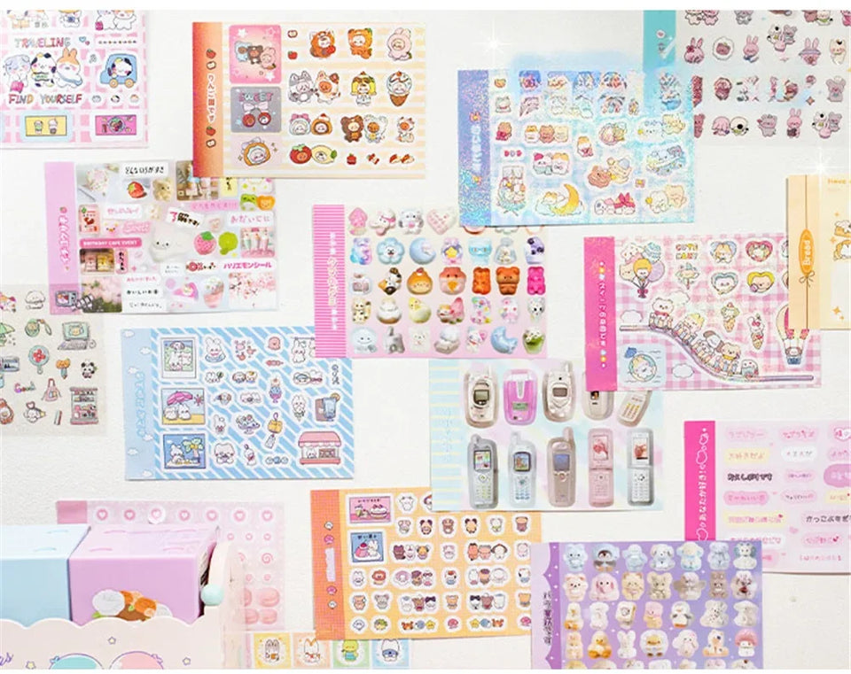 New 1Style 72Pcs/bag Good Mood Maker Cut Film Sticker Book Handbook Scrapbook Phone Case Photo Frame Calendar DIY