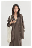 CHIC VEN Women Dress Sets Stripe Shirt Loose Casual Long Sleeve Sunscreen Blouses Camisole V-neck Dresses Spring Autumn 2025