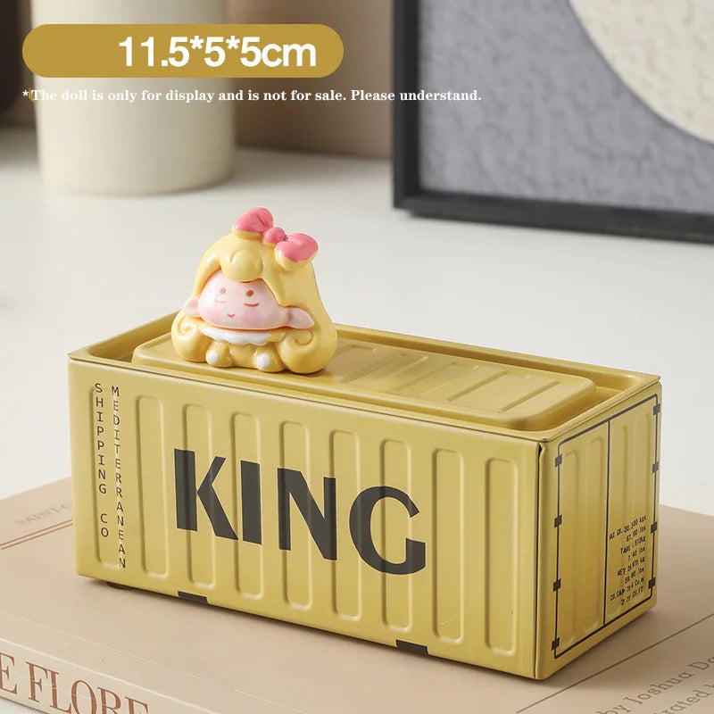 Mini Compact Iron Storage Container - Creative Desktop Organizer Desk Organizer Metal Box for Rings Chargers Pens Coins Jewelry