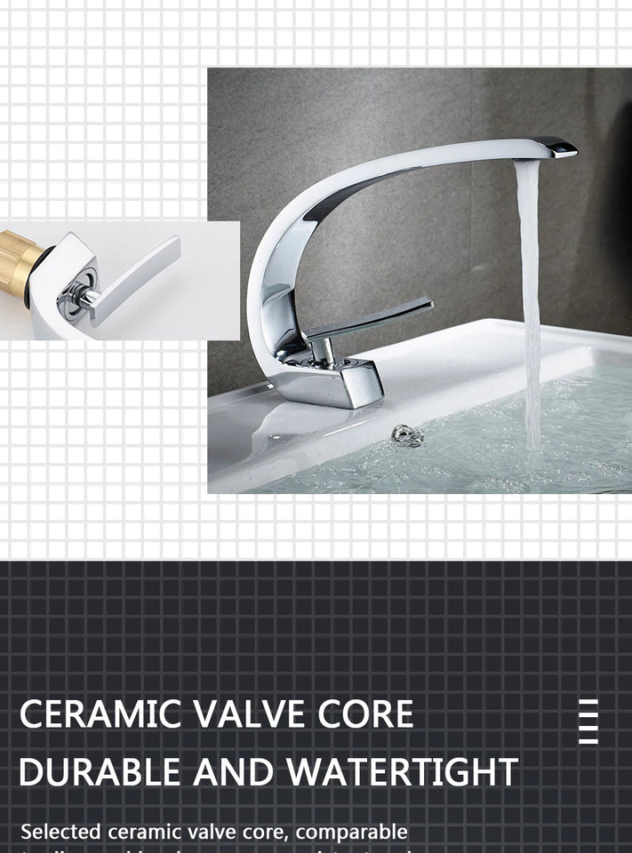 Basin Faucet Modern Bathroom Mixer Tap Black/chrome Wash basin Faucet Single Handle Hot and Cold Waterfall Faucet