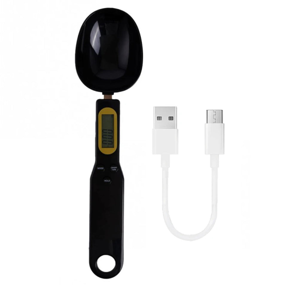 USB Recharge Kitchen Scale 500g/0.1g LCD Digital Measuring Food Flour Spoon Scale Mini Kitchen Tool for Milk Coffee