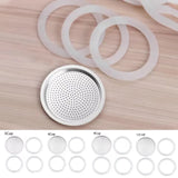 1 Set, 3pcs Silicone Gaskets and 1pc Aluminum Filter Moka Pot Coffee Bottle Replacement Compatible with 3/6/9/12 Cup Moka Expres