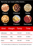 Electric Coffee Bean Roaster Coffee Baked Peanut Beans Baking Stove Popcorn Make Dryer Roasting Machine Grain Drying Sonifer