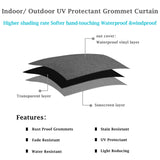 Patio Outdoor Curtain Waterproof Thermal Insulated Double Grommets Sun Block Windproof Window Curtains For Garden Drapes Porch