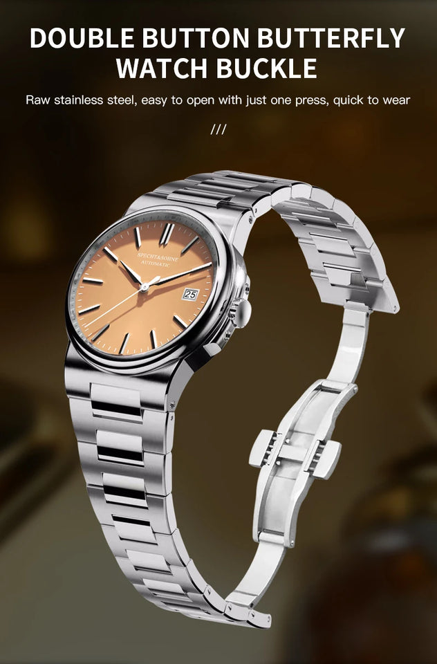 Specht&Sohne New Arrivals Blue Automatic Mechanical Watches For Men 38MM Stainless Steel Waterproof Classic Elegant Watch 50M