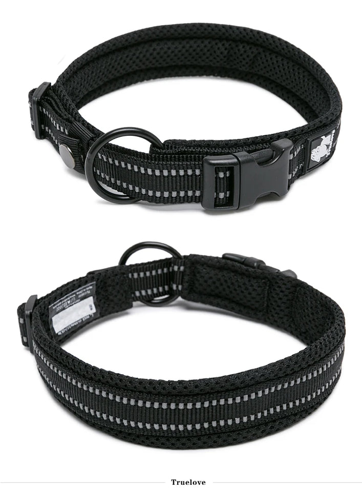 Winhyepet Dog Walking Collar Comfort Padded with Buckle Nylon Traveling Collar Tactical Dog Suplies 11 Colors Size XXS-XXXL