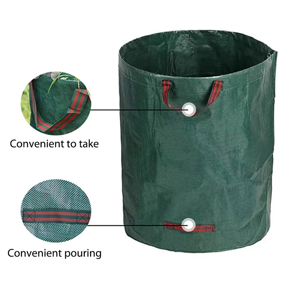 120-500L Garden Yard Waste Bag Foldable Leaf Sack Weed Trash Can Waterproof Reusable Trash Storage Container Garden Supplies New