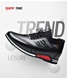 2024 Autumn New Casual Shoes For Men Fashionable Inside Increased High 6cm Lazy Shoes Rubber Shoe Sole Polyamide Leather Shoe
