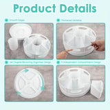 360° Rotating Desk Organizer With 7 Removable Bins – Multi- Pen Holder Stationery Organizers Accessories Office School Supplies