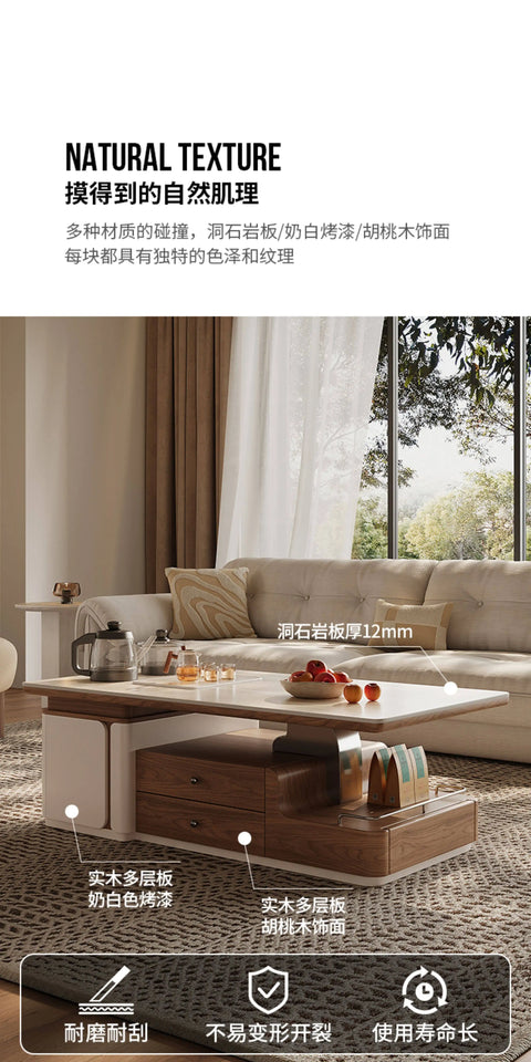 Tea Making Integration Rectangle Coffee Table Storage Fashion Living Room Center Sofa Side Table Interior Decor Items Furniture